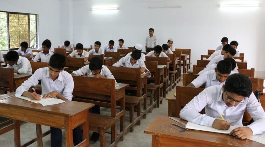 students in exam hall